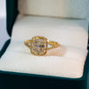 0.68ct Faceted Natural Diamond 18k Yellow Gold Engagement Ring - 10US06